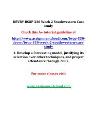 DEVRY BSOP 330 Week 2 Southwestern Case study