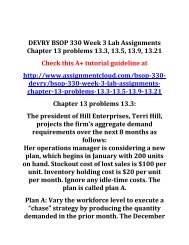 DEVRY BSOP 330 Week 3 Lab Assignments Chapter 13 problems 13