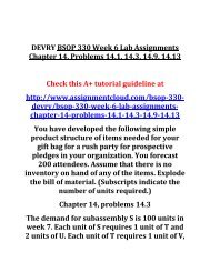 DEVRY BSOP 330 Week 6 Lab Assignments Chapter 14