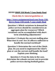 DEVRY BSOP 330 Week 7 Case Study Final