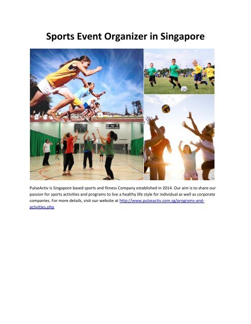 Sports Event Organizer in Singapore