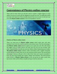 Convenience of Physics online courses  