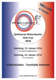 Spielwaren Rickenbacher Kids-Cup 2016 - Turnierprogramm