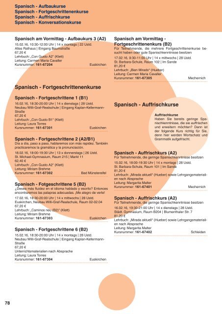 VHS-Programm "Januar - Juli 2016"