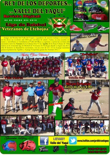 9na. Edición LIEBAVY -Liga de Veteranos de Etchojoa 03-Enero-2015