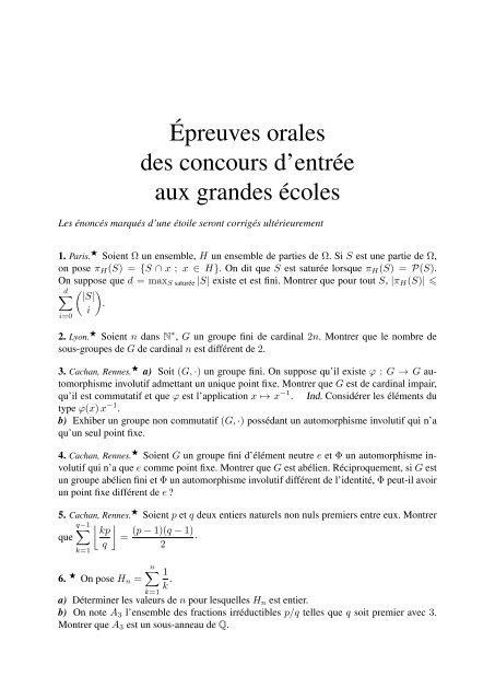 des concours d'entrée aux grandes écoles