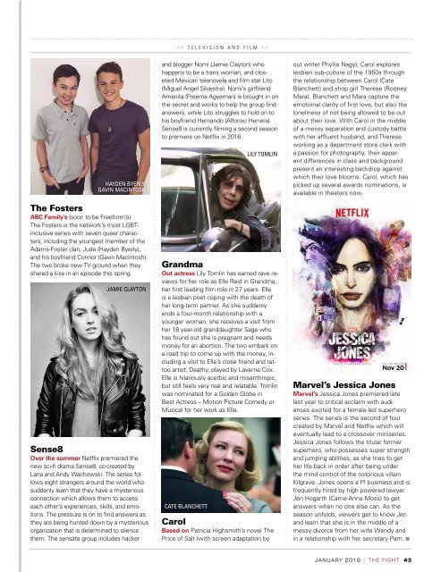 THE FIGHT SOCAL'S LGBTQ MONTHLY MAGAZINE JANUARY 2016