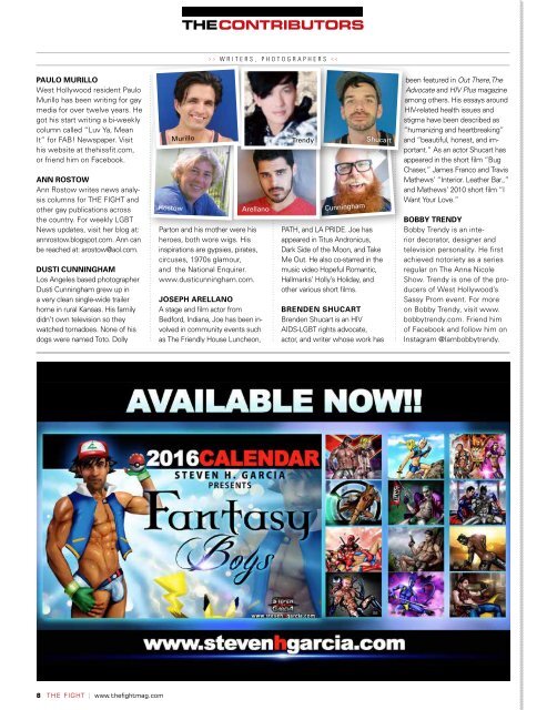 THE FIGHT SOCAL'S LGBTQ MONTHLY MAGAZINE JANUARY 2016