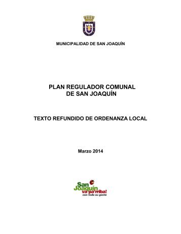 Texto Refundido Ordenanza Plano Regulador Comunal Marzo 2014