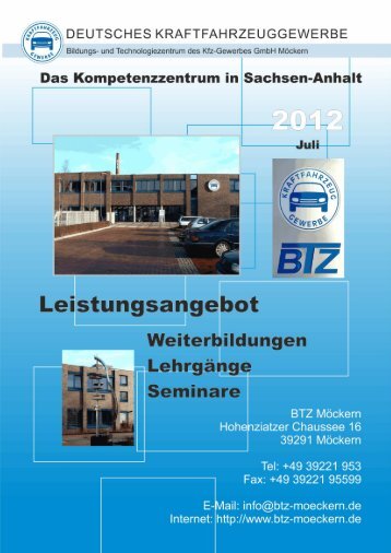 Lehrgangskatalog BTZ Möckern 2012-04 Seite 1 - Meisterschulen