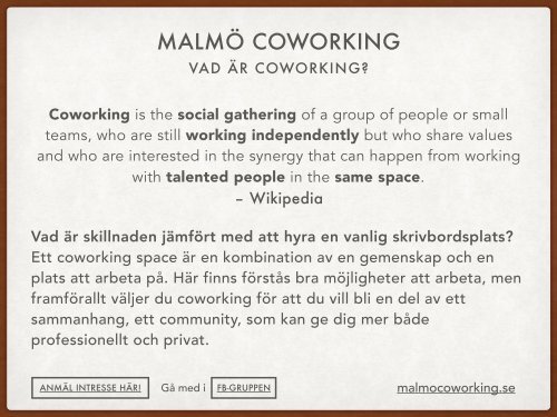MALMÖ COWORKING