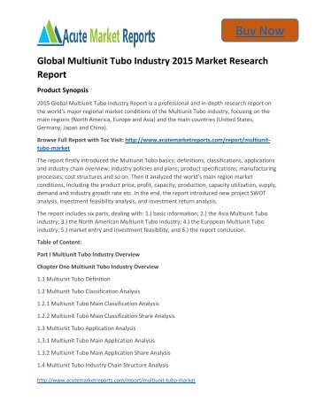 Global Multiunit Tubo Industry