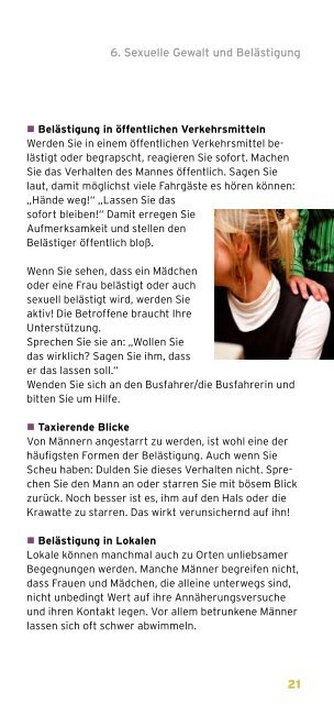 Sicherheitstipps für Frauen und Mädchen - Akzente