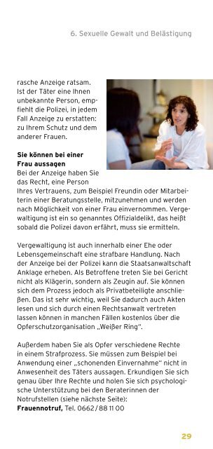 Sicherheitstipps für Frauen und Mädchen - Akzente