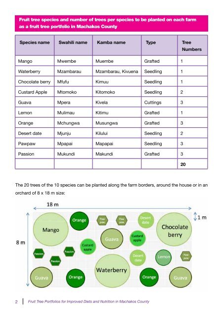 Fruit Tree Portfolios for Improved Diets and Nutrition in Machakos County Kenya