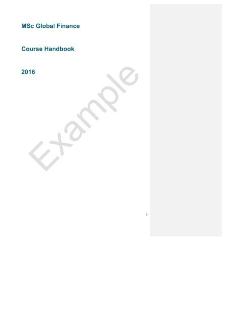 Course Handbook Form Course handbook v4