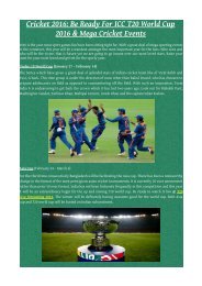 Cricket 2016: Be Ready For ICC T20 World Cup 2016 & Mega Cricket Events