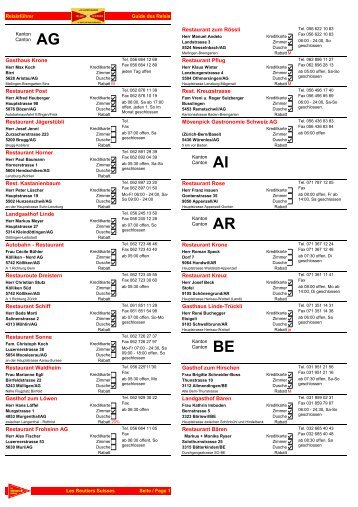 AG AI AR BE - Les Routiers Suisses