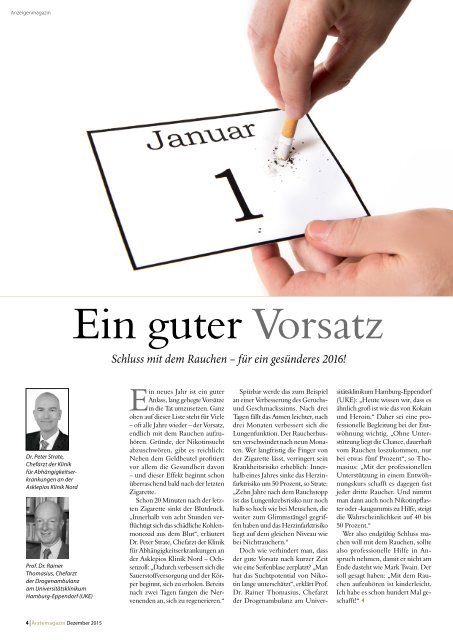 Ärztemagazin Hamburg Ausgabe Dezember 2015