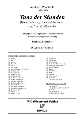 Tanz der Stunden - Demopartitur (BO-019)