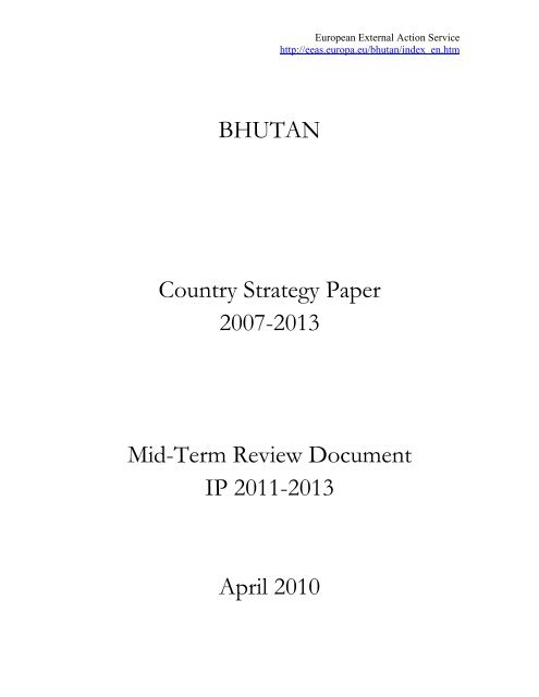 Bhutan Mid-Term Review of country strategy paper 2007-2013