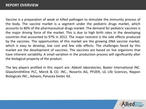 Vaccines Market: Industry Report, Analysis 2014-2020