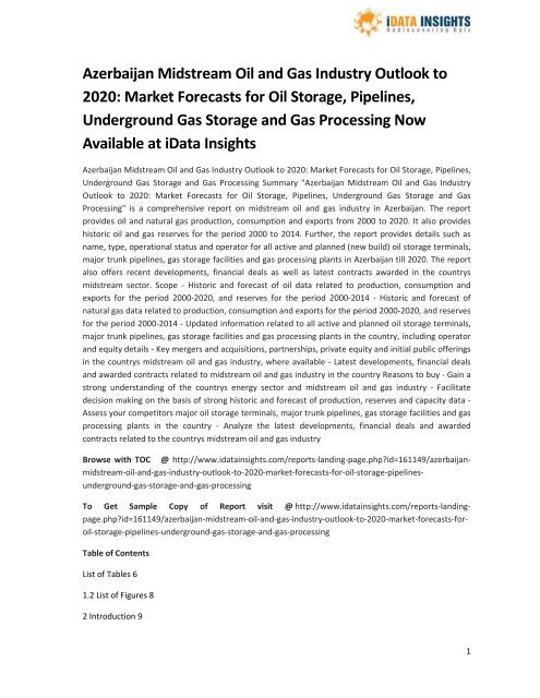 Azerbaijan Midstream Oil and Gas Industry Outlook to 2020