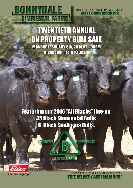 Bonnydale Simmental Farms 2016 20th Annual on Property Bull Sale Catalogue  