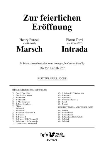 Zur feierlichen Eröffnung - Demopartitur (BO-076)