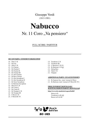 Nabucco: Va pensiero - Demopartitur (BO-065)