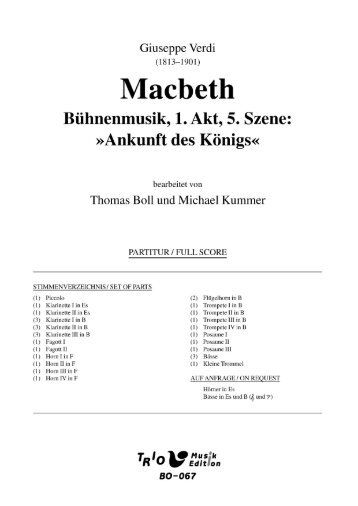 Macbeth: Bühnenmusik 1. Akt 5. Szene - Demopartitur (BO-067)
