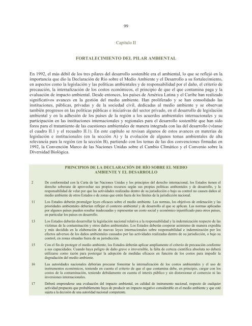 La sostenibilidad del desarrollo a 20 años de la cumbre para la tierra: avances, brechas y lineamientos estratégicos para América Latina y el Caribe