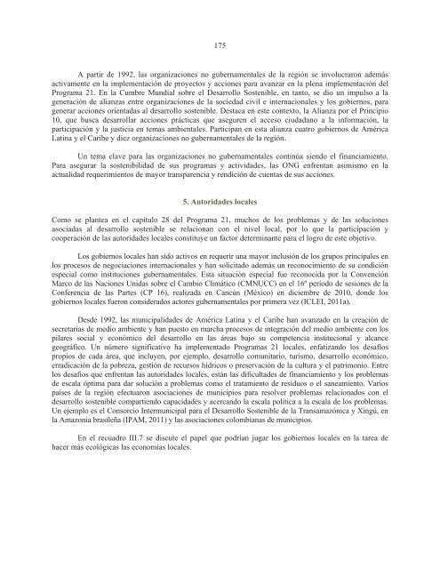 La sostenibilidad del desarrollo a 20 años de la cumbre para la tierra: avances, brechas y lineamientos estratégicos para América Latina y el Caribe