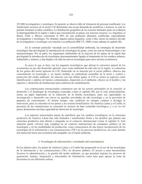 La sostenibilidad del desarrollo a 20 años de la cumbre para la tierra: avances, brechas y lineamientos estratégicos para América Latina y el Caribe