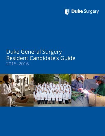 Duke General Surgery Resident Candidate’s Guide