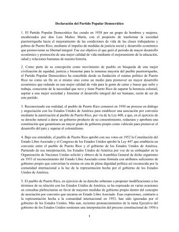 DECLARACION DEL PARTIDO POPULAR DEMORCRATICO (FINAL_7_ENE_2016)
