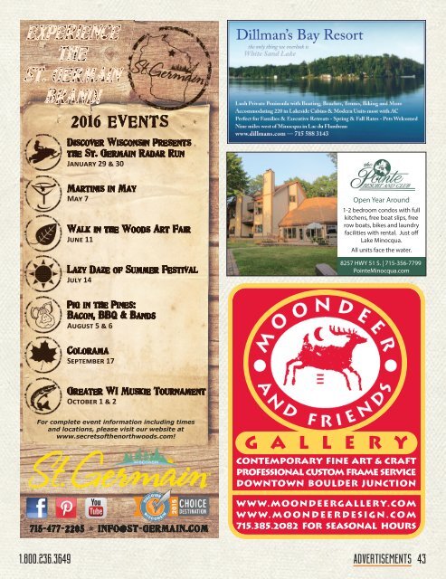 Vilas County Visitor Guide - 2016