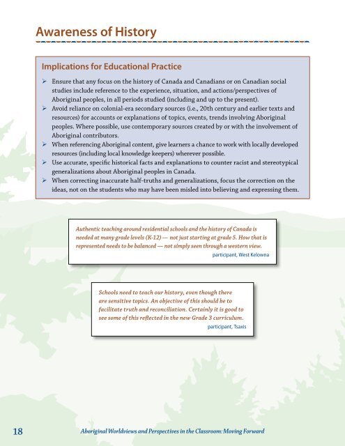 Aboriginal Worldviews and Perspectives in the Classroom