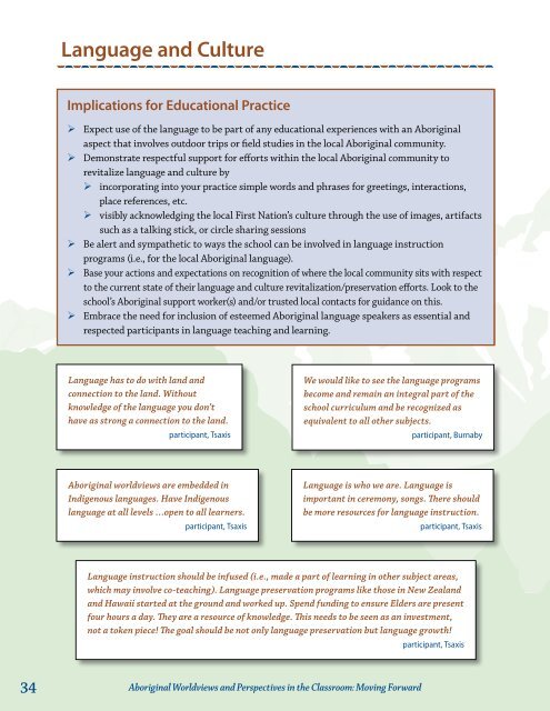 Aboriginal Worldviews and Perspectives in the Classroom