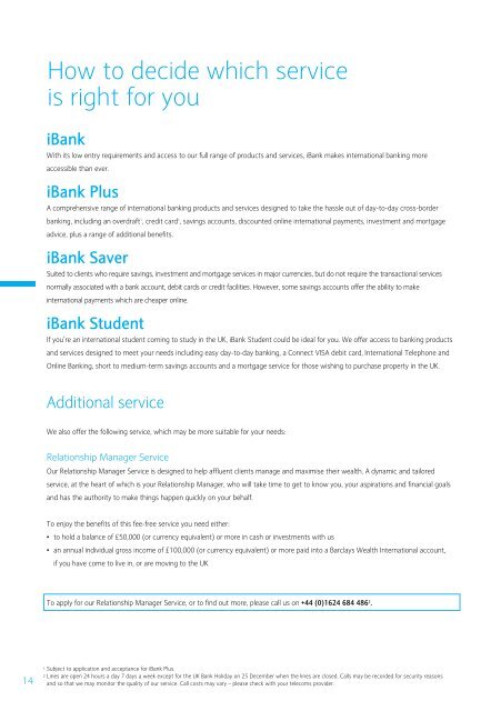 InternatIonal BankIng ServIceS - Barclays Wealth