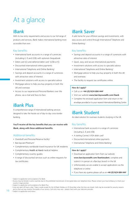 InternatIonal BankIng ServIceS - Barclays Wealth