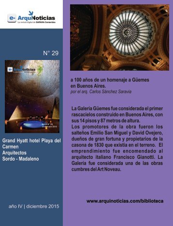 e-An N° 29 nota N° 4 a 100 años de un homenaje a Güemes  en Buenos Aires  por el arq. Carlos Sánchez Saravia