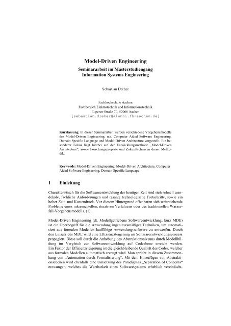 Dreher Model Driven Engineering.pdf - FH Aachen