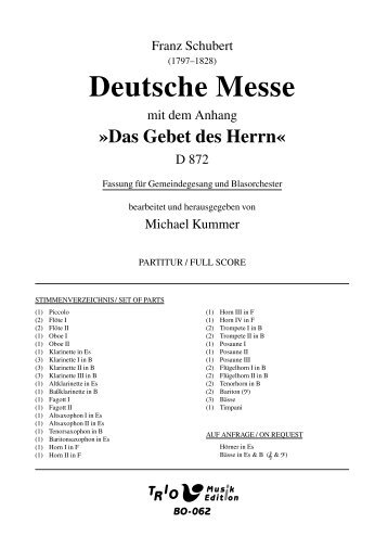 Deutsche Messe: Fassung Gemeindegesang - Demopartitur (BO-062)