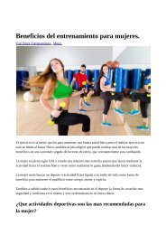 Beneficios del entrenamiento para mujeres.