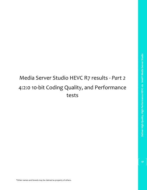 Deliver High Quality High Performance HEVC via Intel® Media Server Studio