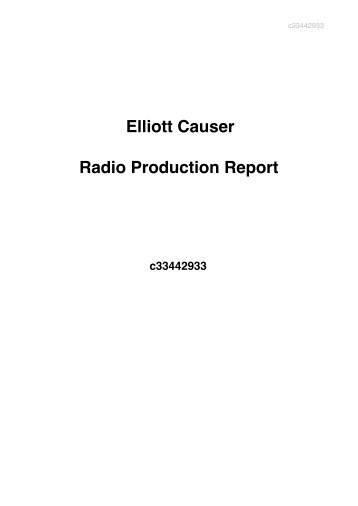 Radio Report Elliott Causer c33442933