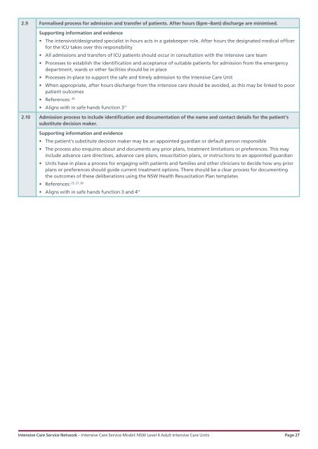 Intensive Care Service Model NSW Level 4 Adult Intensive Care Units