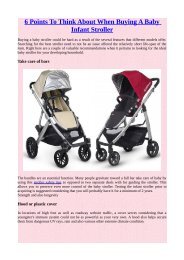 6 points to think about when buying a baby infant stroller