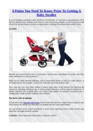4 Points You Need to Know Prior to Getting a baby Stroller